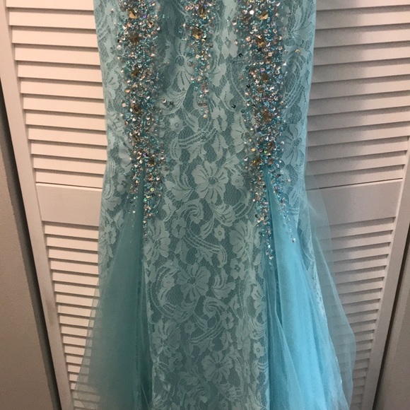 Turquoise Evening Gown / Prom Dress